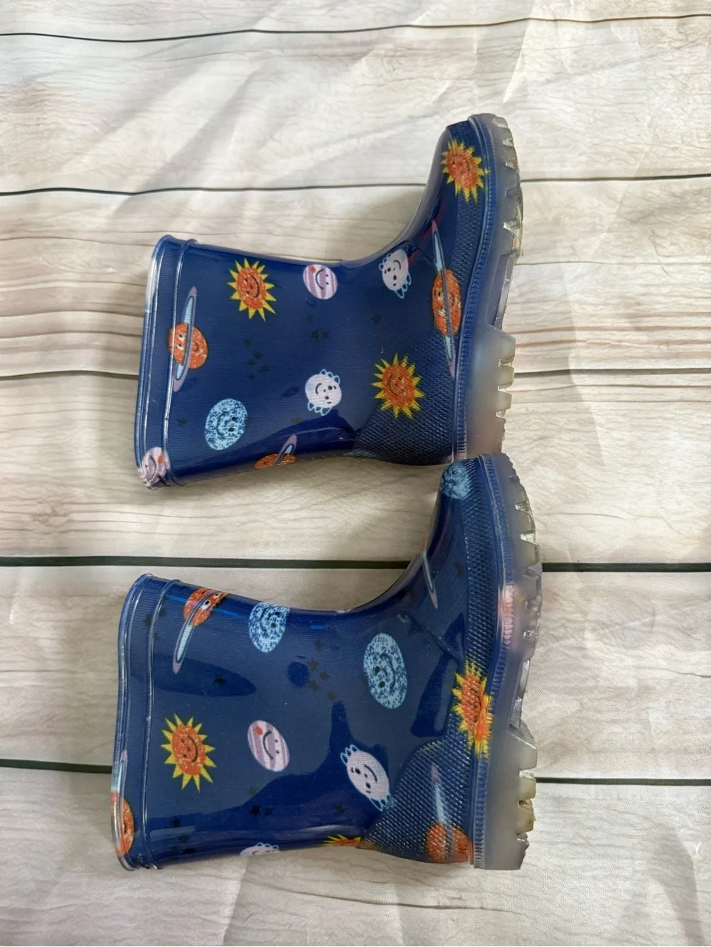 Old Navy Navy Blue Kids Space Rain & Planet Print Boots